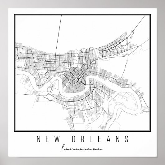 New Orleans Louisiana Street Map Poster (Vorne)