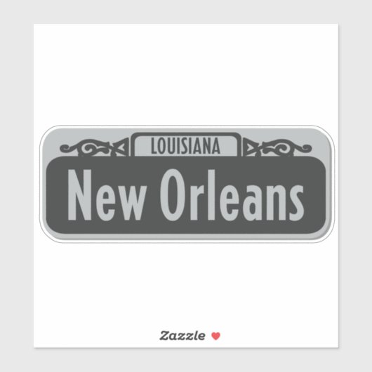 New Orleans, Louisiana Street Sign Sticker (Blatt)