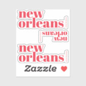 New Orleans Louisiana Typografie Aufkleber (Blatt)