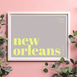 New Orleans Louisiana Typografie Poster