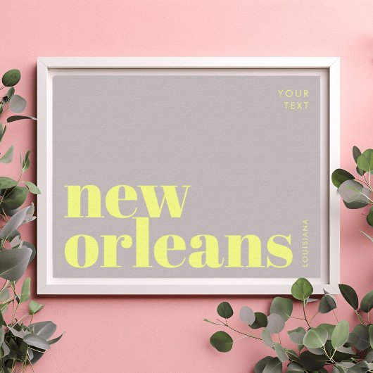 New Orleans Louisiana Typografie Poster