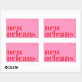 New Orleans Louisiana Typografie Rechteckiger Aufkleber (Blatt)