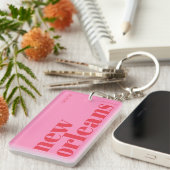 New Orleans Louisiana Typografie Schlüsselanhänger (Vorderseite rechts)