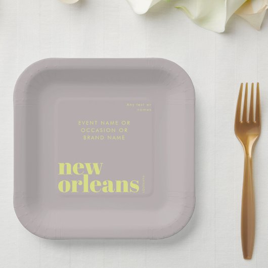 New Orleans Louisiana typografisches Party Pappteller