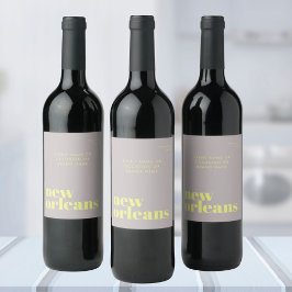 New Orleans Louisiana typografisches Party Weinetikett