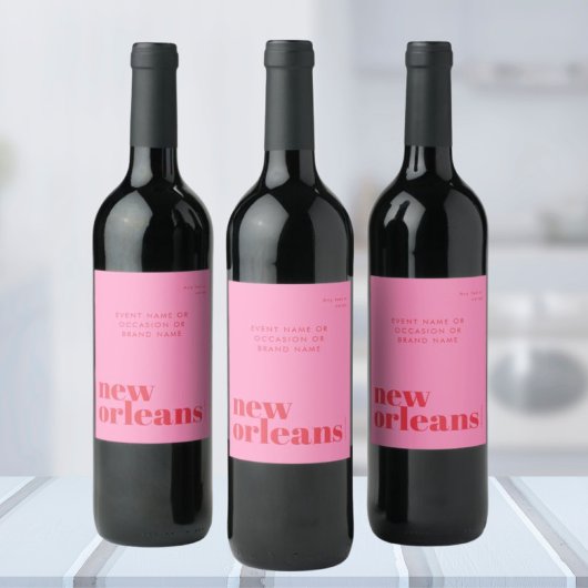 New Orleans Louisiana typografisches Party Weinetikett