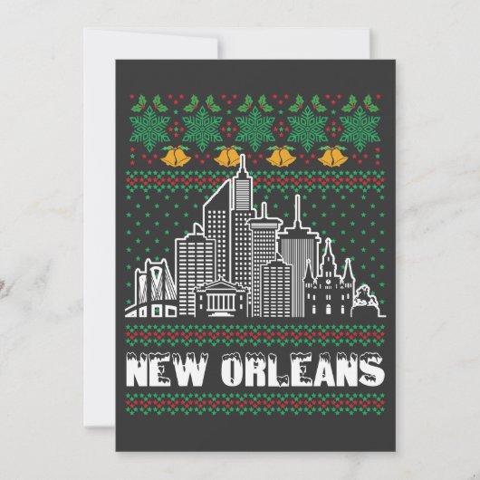 New Orleans Louisiana Ugly Christmas Plus Size T-S Einladung (Vorderseite)