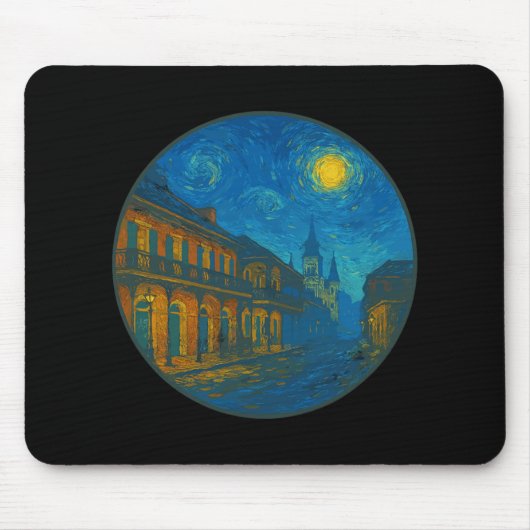New Orleans Louisiana - Van Gogh Starry Night Styl Mousepad (Vorne)