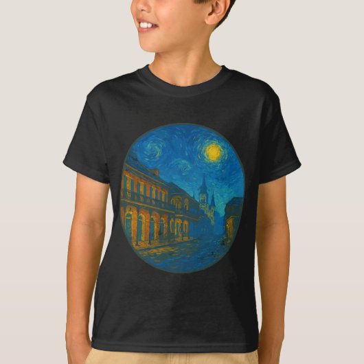 New Orleans Louisiana - Van Gogh Starry Night Styl T-Shirt (Vorderseite)