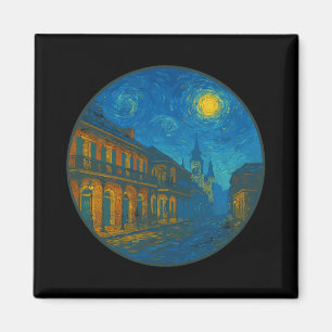 New Orleans Louisiana - Van Gogh Sternennacht Stil Magnet