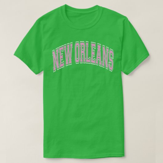 New Orleans Louisiana Varsity Style Pink Text  T-Shirt (Design vorne)
