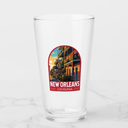 New Orleans Louisiana Vintag Glas (Vorderseite)