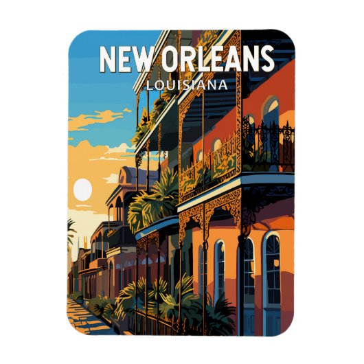 New Orleans Louisiana Vintag Magnet (Vertikal)