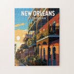 New Orleans Louisiana Vintag Puzzle<br><div class="desc">New Orleans Retro Vektor Reise Design. Das "Big Easy" heißt es,  es ist bekannt für sein rund um die Uhr geöffnetes Nachtleben,  die lebendige Live-Musik-Szene und die würzige,  einzigartige Küche,  die seine Geschichte als Schmelztiegel der französischen,  afrikanischen und amerikanischen Kulturen widerspiegelt.</div>