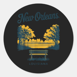 New Orleans Louisiana Vintage Reise Panorama Blick Runder Aufkleber