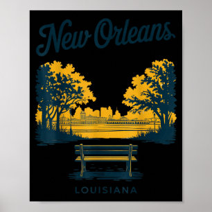 New Orleans Louisiana Vintage Reise Panoramaansich Poster