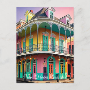 New Orleans Louisiana Vintage Retro-Pastelle Postkarte