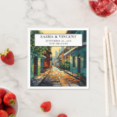 New Orleans Louisiana Wedding Retro Serviette (Beispiel)