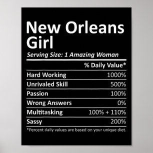 New Orleans Mädchen La Louisiana Lustige Stadt Hei Poster