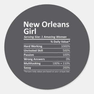 New Orleans Mädchen La Louisiana Lustige Stadt Hei Runder Aufkleber