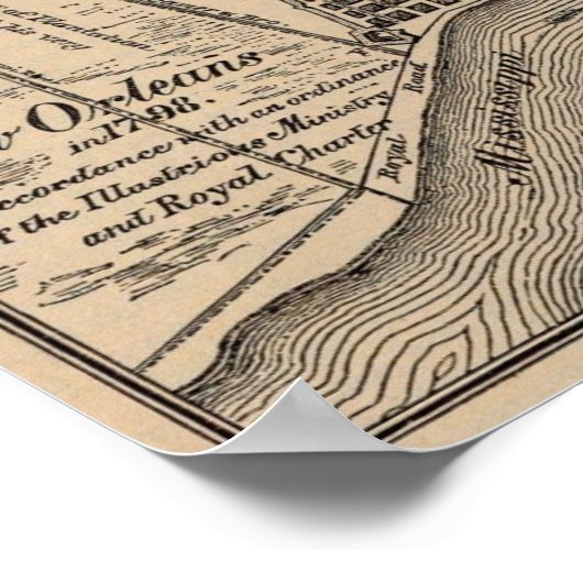 New Orleans Map 1798 Poster (Ecke)