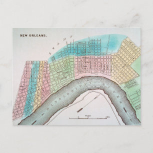New Orleans Map, 1837 Postkarte