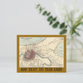 New Orleans Map 1900 Postcard Postkarte (Stehend Vorderseite)