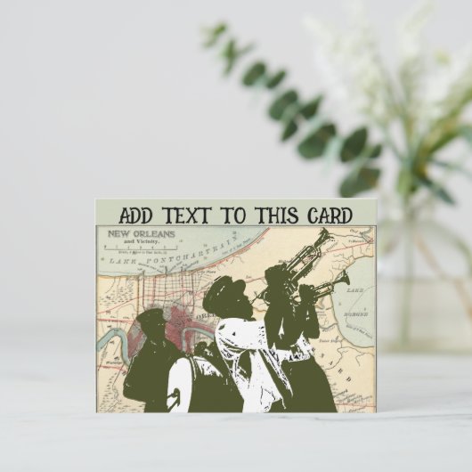 New Orleans Map 1900 Postcard Postkarte (Stehend Vorderseite)