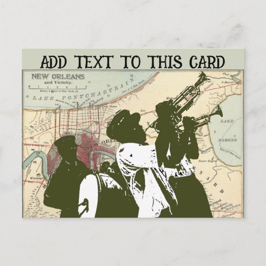 New Orleans Map 1900 Postcard Postkarte (Vorderseite)