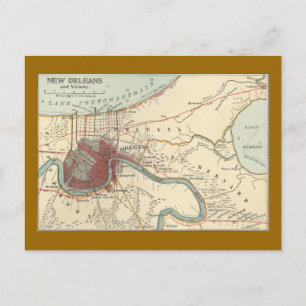 New Orleans Map 1900 Postkarte