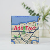 New Orleans Map bearbeiten Text, Party Einladung (Stehend Vorderseite)