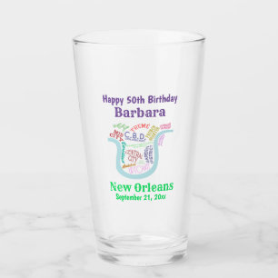 New Orleans Map Birthday Party Fevor Beer Pint Glas