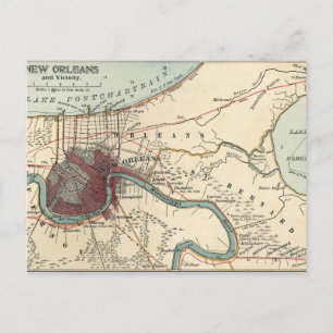 New Orleans Map Postcard Postkarte
