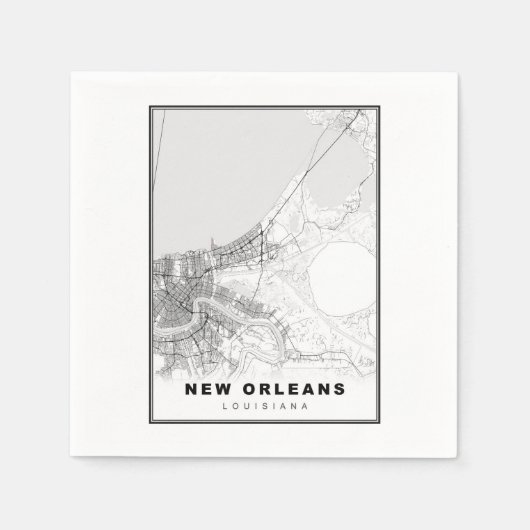 New Orleans Map Serviette (Vorderseite)