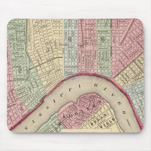 New Orleans Map von Mitchell Mousepad (Vorne)