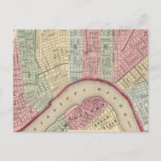 New Orleans Map von Mitchell Postkarte (Vorderseite)
