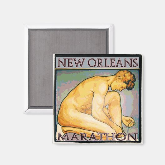 New Orleans MArathon SQ 2 Magnet (Vorderseite/Rückseite)