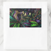 New Orleans Mardi Gras Abstrakte Kunst Rechteckiger Aufkleber (Tasche)