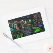 New Orleans Mardi Gras Abstrakte Kunst Rechteckiger Aufkleber (Umschlag)