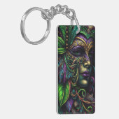 New Orleans Mardi Gras Abstrakte Kunst Schlüsselanhänger (Vorderseite links)