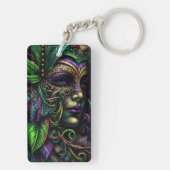 New Orleans Mardi Gras Abstrakte Kunst Schlüsselanhänger (Rückseite)