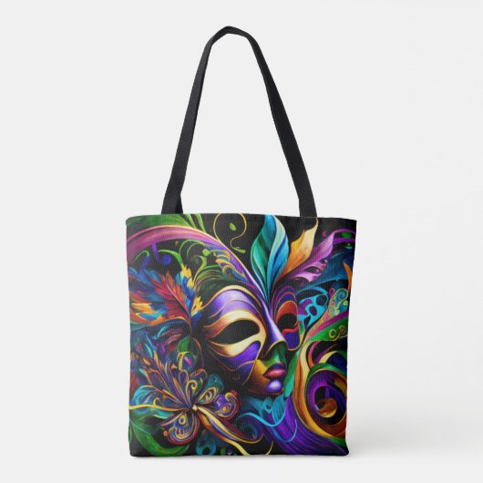 New Orleans Mardi Gras Abstrakte Kunst Tasche (Rückseite)