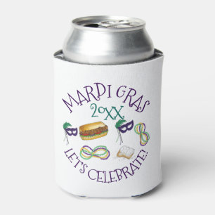 New Orleans Mardi Gras Beignet Beads Maske Po'Boy Dosenkühler