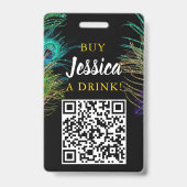 New Orleans Mardi Gras Birthday Buy Drink QR Code Ausweis (Rückseite)