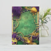 New Orleans Mardi Gras Einladung (Stehend Vorderseite)