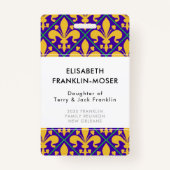 New Orleans Mardi Gras Family Wiedersehen Ausweis (Vorderseite)