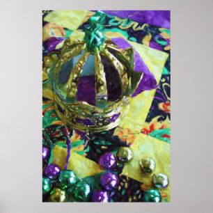 New Orleans Mardi Gras Hat Beads Poster drucken