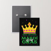 New Orleans Mardi Gras King Button (Vorderseite/Rückseite)