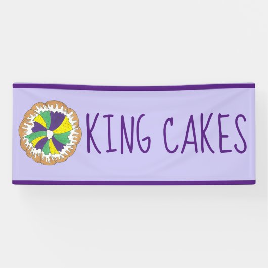 New Orleans Mardi Gras King Cakes Banner (Horizontal)