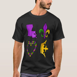 New Orleans Mardi Gras Liebe Fett Dienstag Fleur D T-Shirt